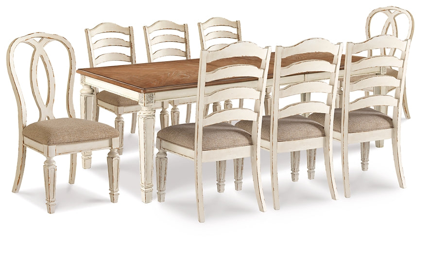 Realyn dining table and 6 chairs set hot sale