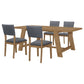 Sharon 5-piece Rectangular Dining Table Set Brown