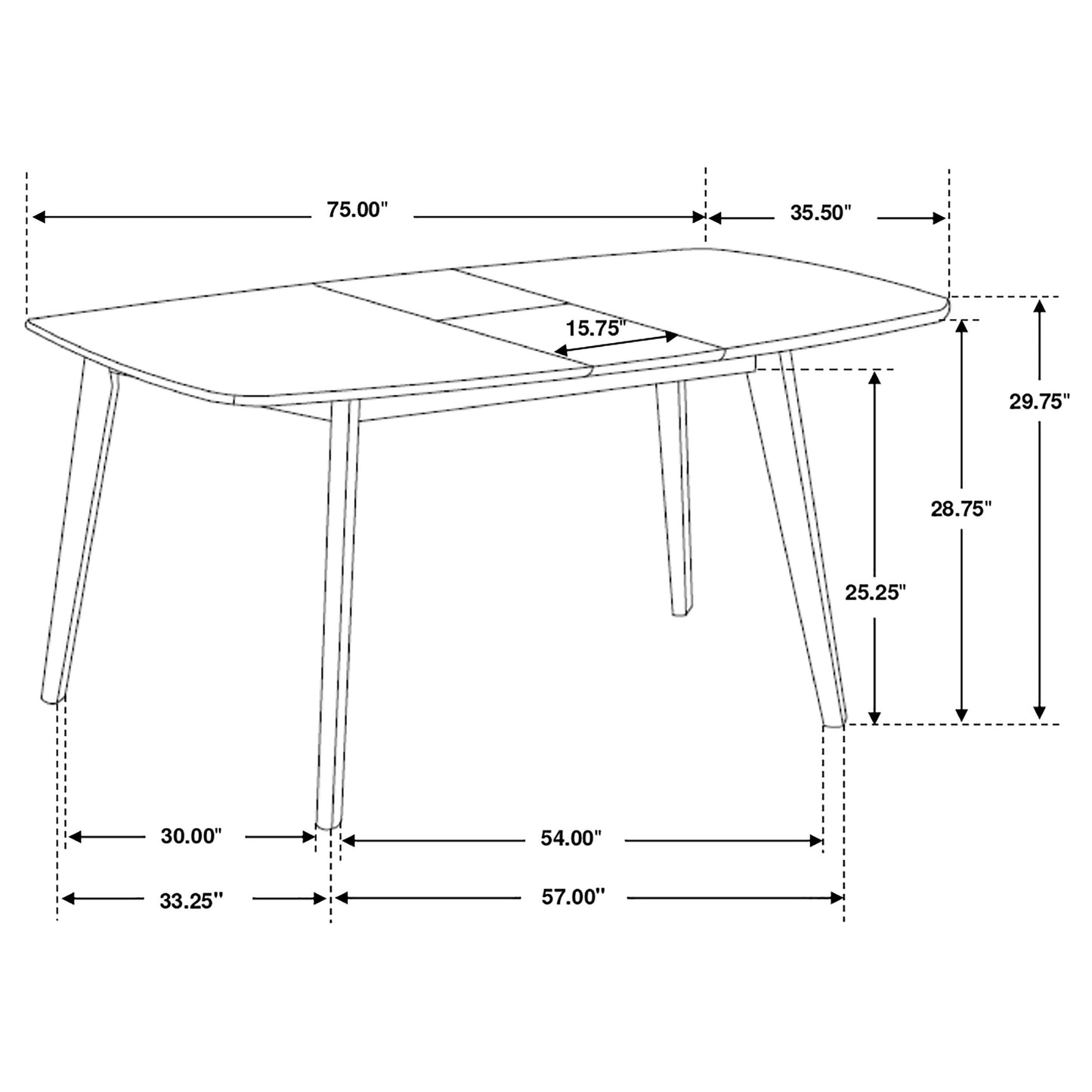 Redbridge Rectangular 7-piece Dining Set Natural Walnut