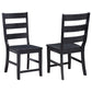 Newport Ladder Back Wood Dining Side Chair Black (Set of 2)