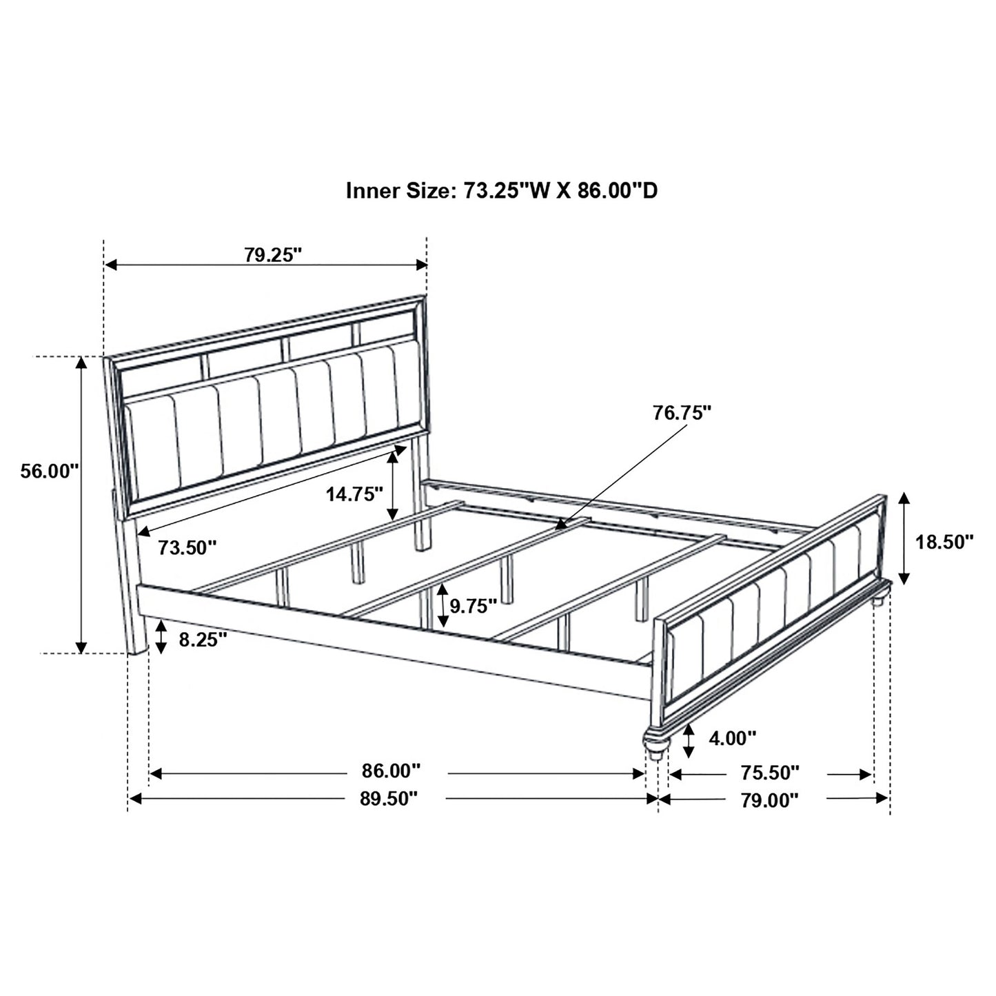 Barzini 5-piece California King Bedroom Set White