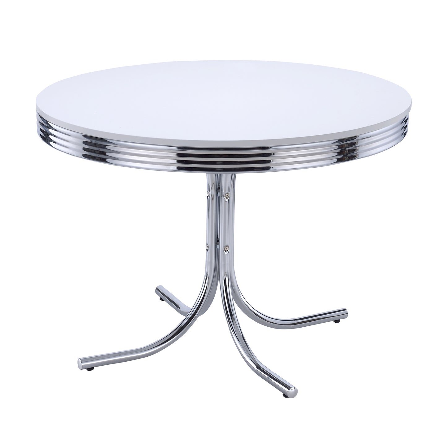 Retro 5-piece Round Dining Table Set White and Black