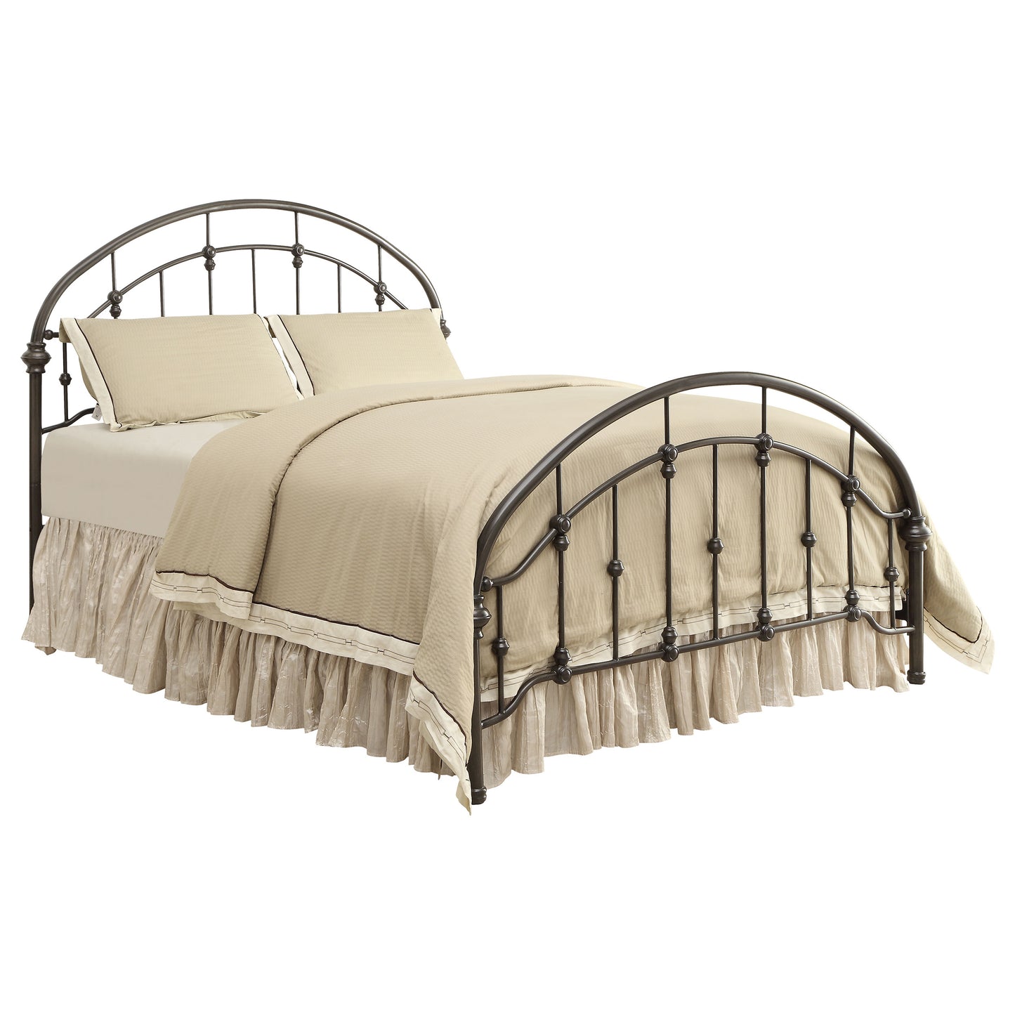 Rowan Metal Eastern King Open Frame Bed Dark Bronze