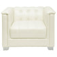 Chaviano 3-piece Upholstered Track Arm Sofa Set Pearl White