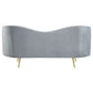 Sophia Upholstered Channel Tufted Loveseat Grey