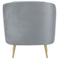 Sophia Upholstered Channel Tufted Barrel Accent Chair Grey