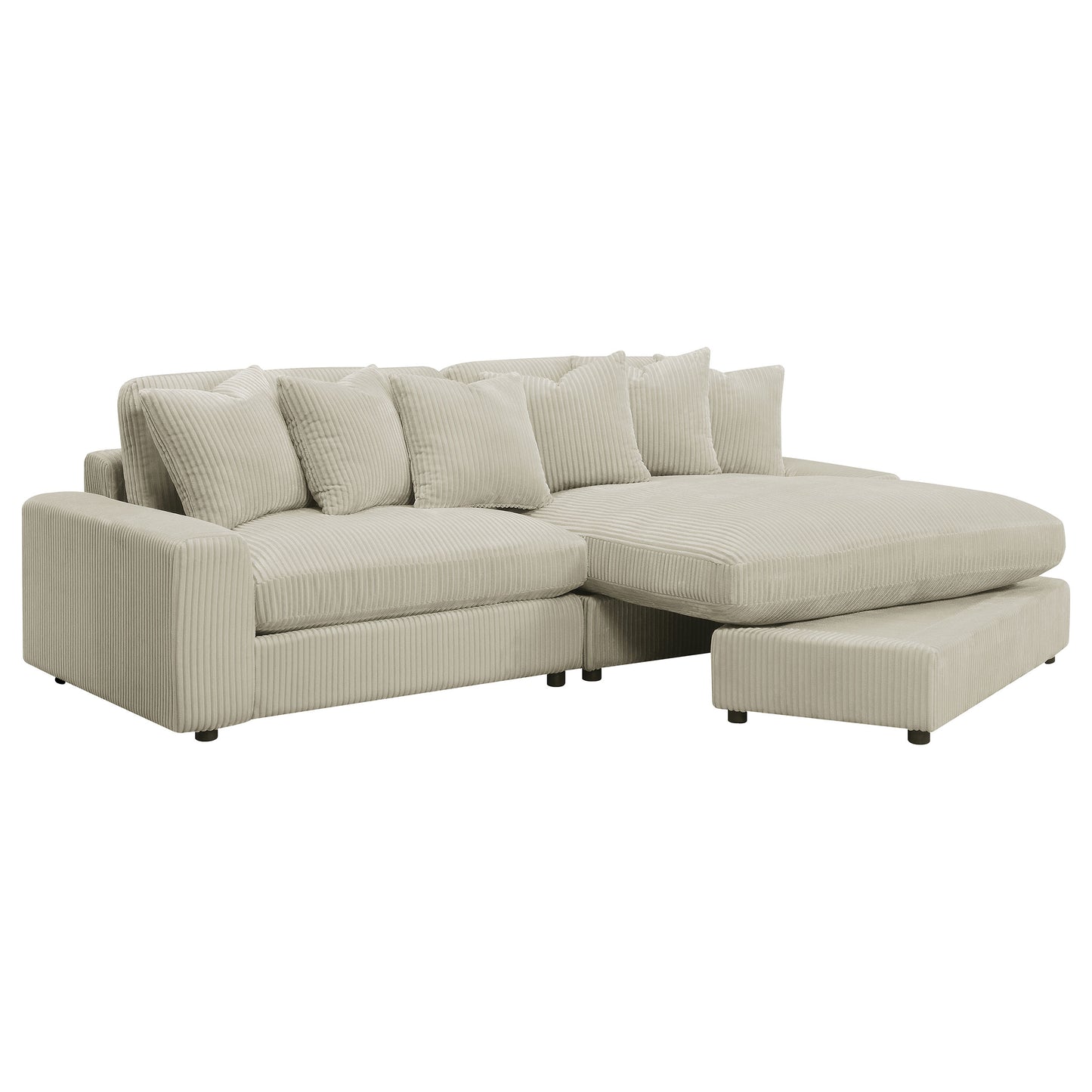 Blaine Upholstered Reversible Chaise Sectional Sofa Sand