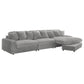 Blaine Upholstered Reversible Chaise Sectional Sofa Fog