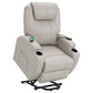 Sanger Upholstered Power Lift Massage Recliner Champagne