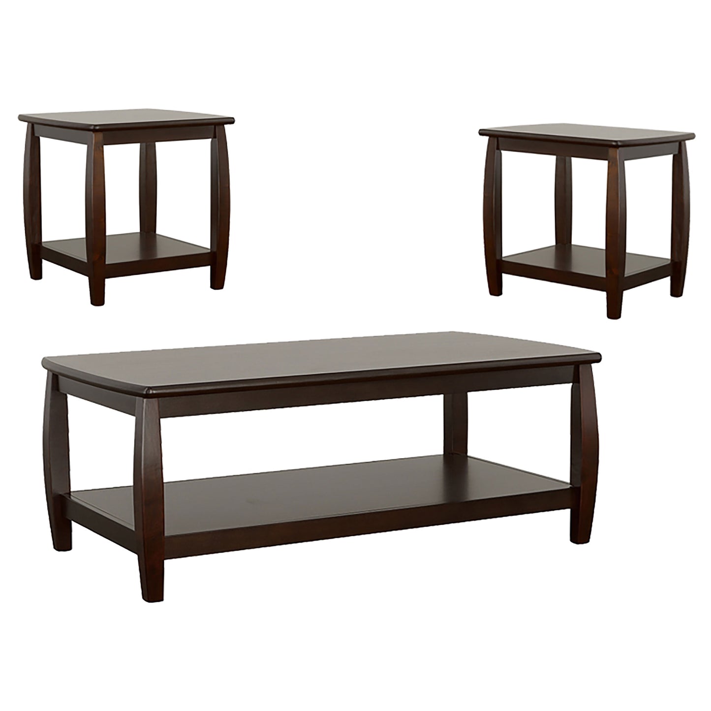 Dixon 3-piece Rectangular Wood Coffee Table Set Espresso