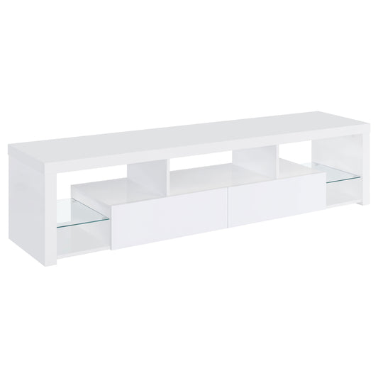 Jude 2-drawer Engineered Wood 71" TV Stand High Gloss White