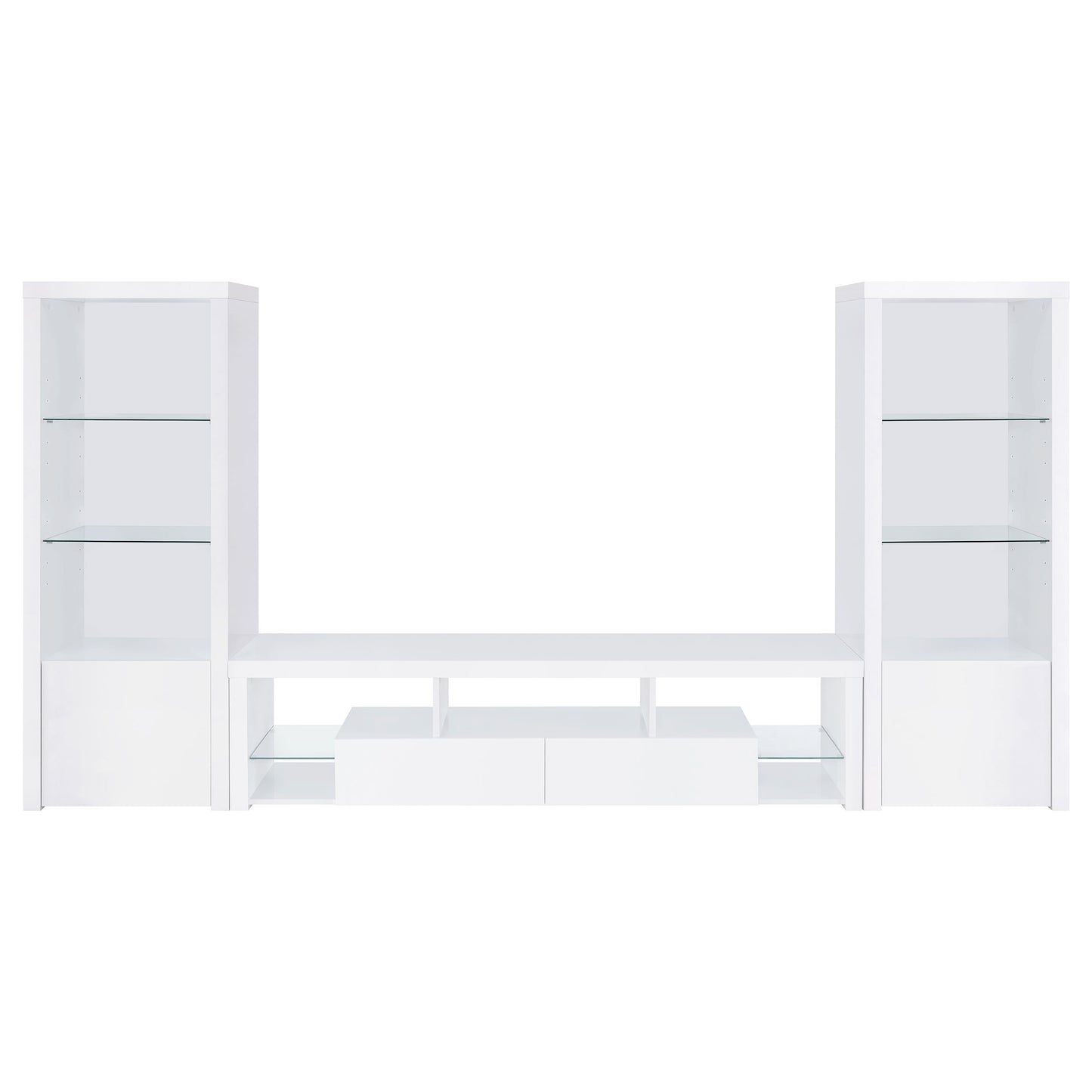 Jude 3-shelf Engineered Wood Media Tower High Gloss White