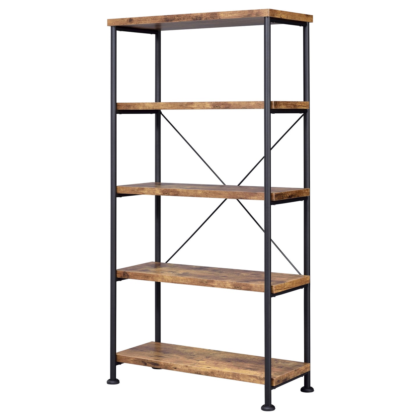 Analiese 63-inch 4-shelf Bookshelf Rustic Nutmeg