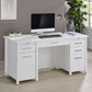 Dylan 60-inch 4-drawer Lift Top Office Desk White High Gloss