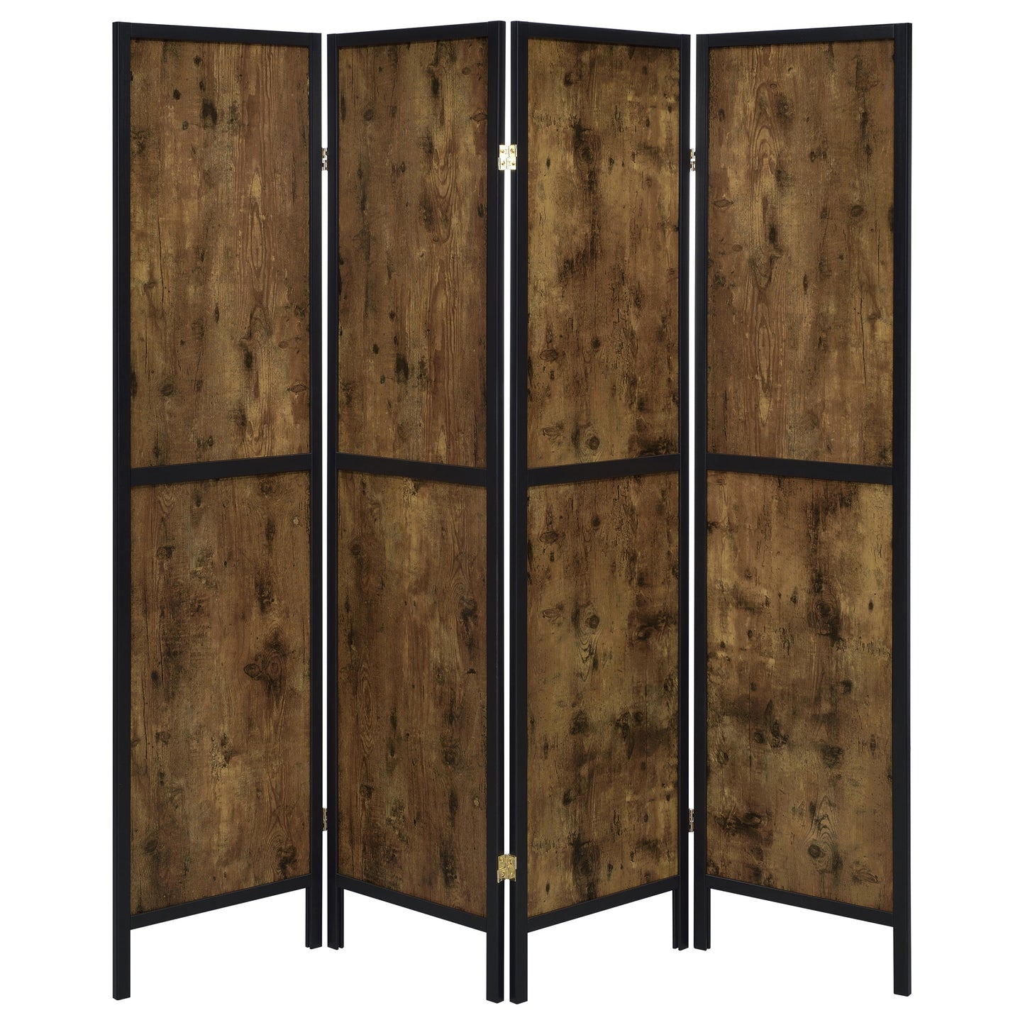 Deepika 4-Panel Room Divider Folding Screen Rustic Nutmeg