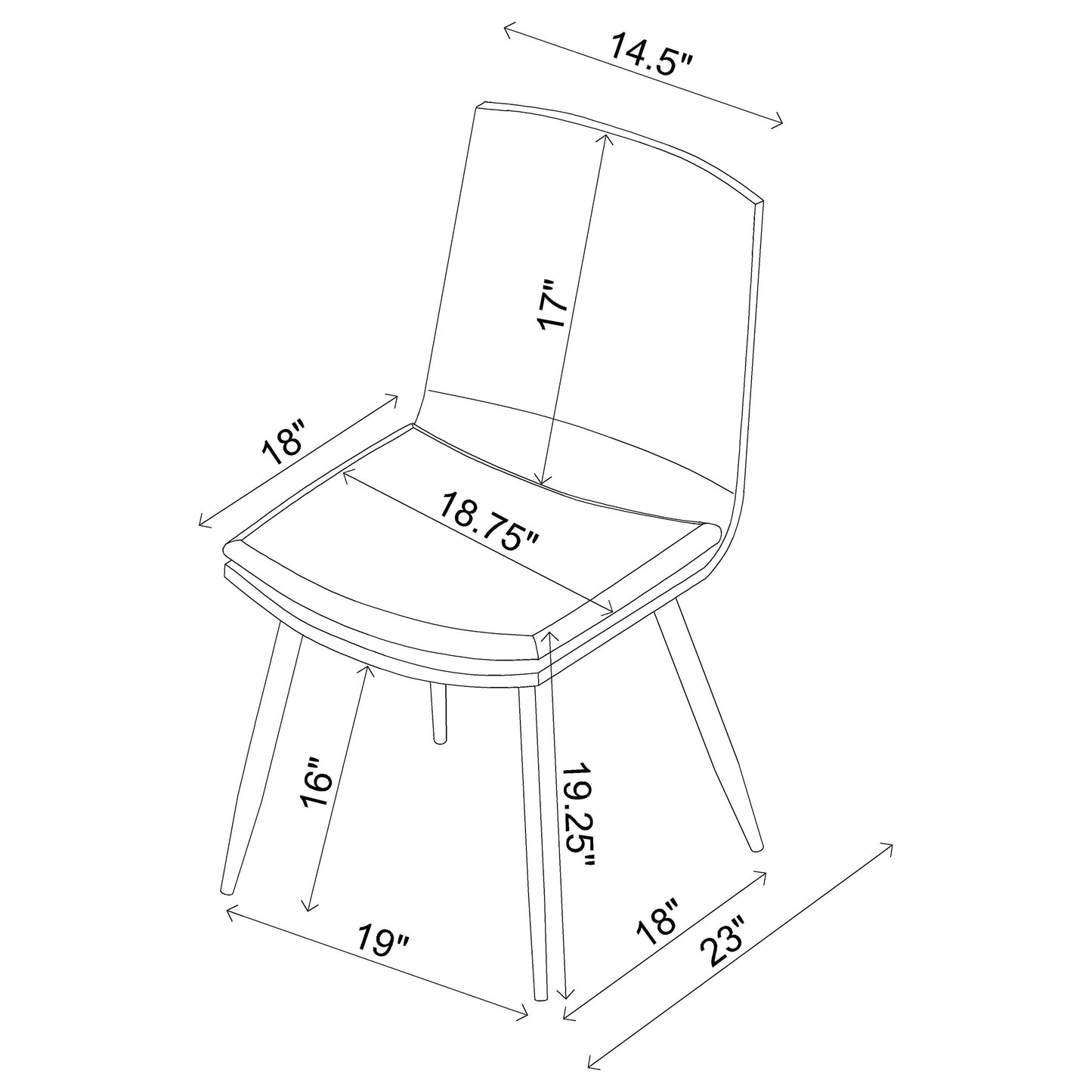 Ortega Upholstered Dining Side Chair Coffee (Set of 2)