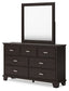 Covetown Queen Panel Bed with Mirrored Dresser and Nightstand