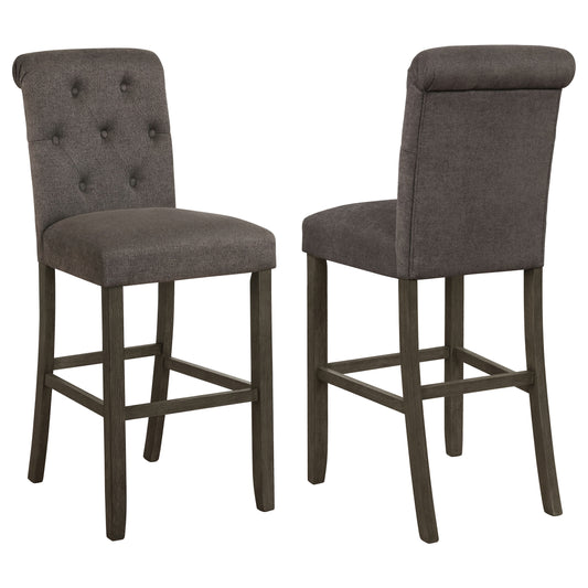 Balboa Fabric Upholstered Bar Chair Grey (Set of 2)