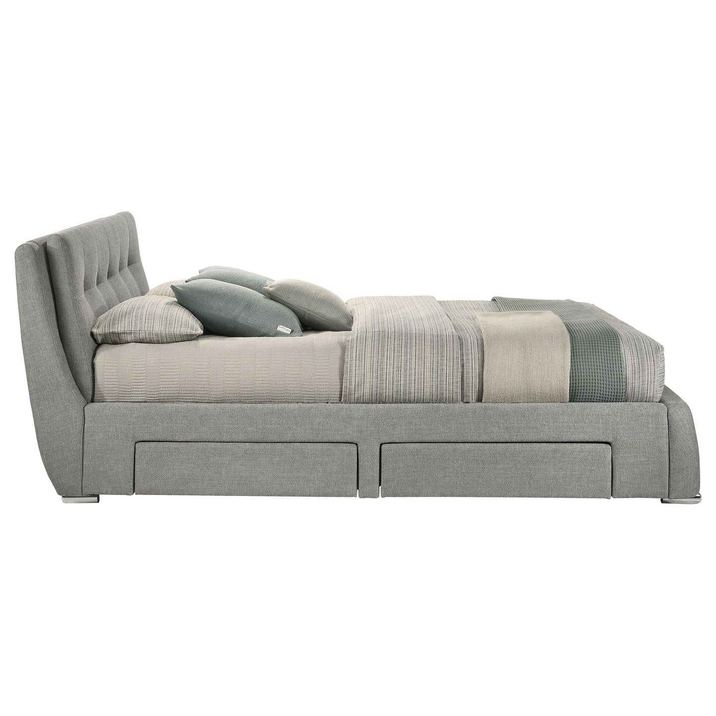 Fenbrook Upholstered California King Storage Panel Bed Grey