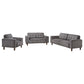 Deerhurst 3-piece Upholstered Track Arm Sofa Set Charcoal