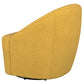 Leon Upholstered Barrel Accent Swivel Chair Mustard Yellow