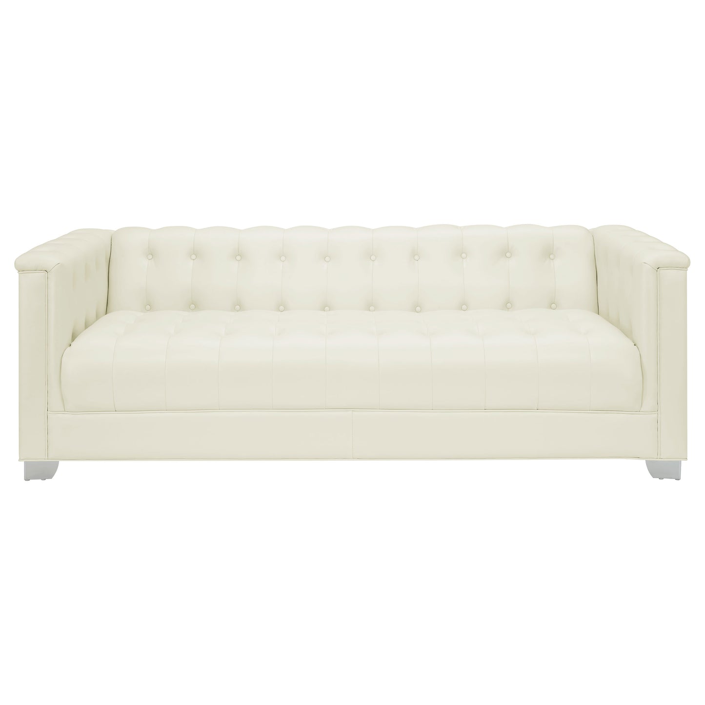 Chaviano 4-piece Upholstered Track Arm Sofa Set Pearl White