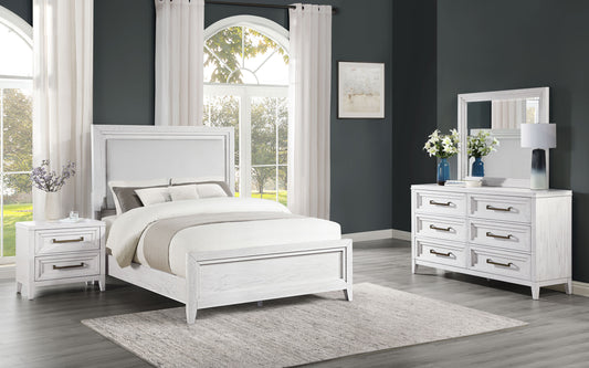 Marielle 4-piece Cal King Bedroom Set Distressed White