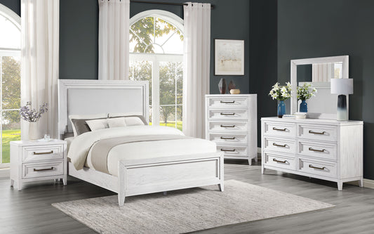 Marielle 5-piece Cal King Bedroom Set Distressed White