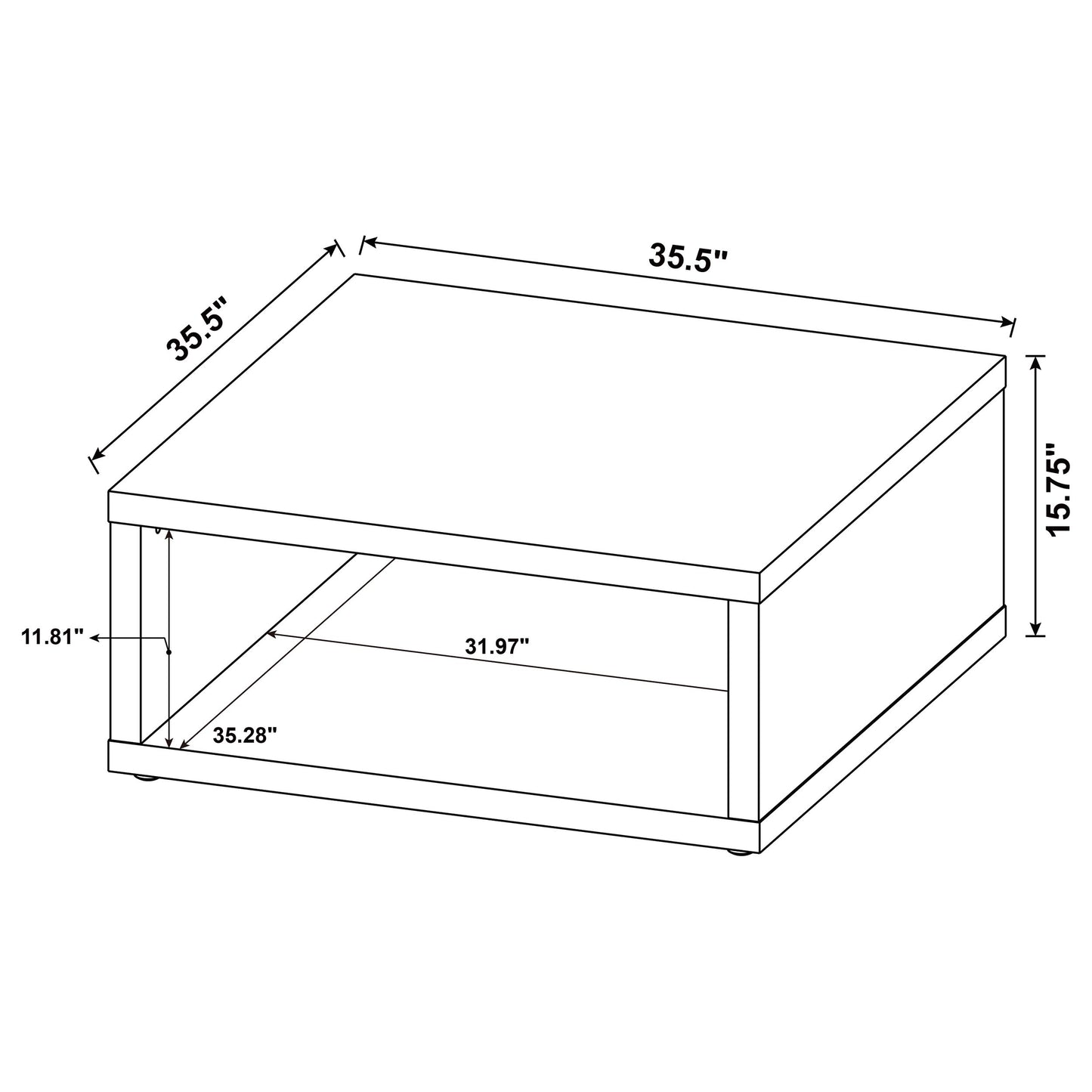 Frisco Square Engineered Wood Coffee Table Dark Pine