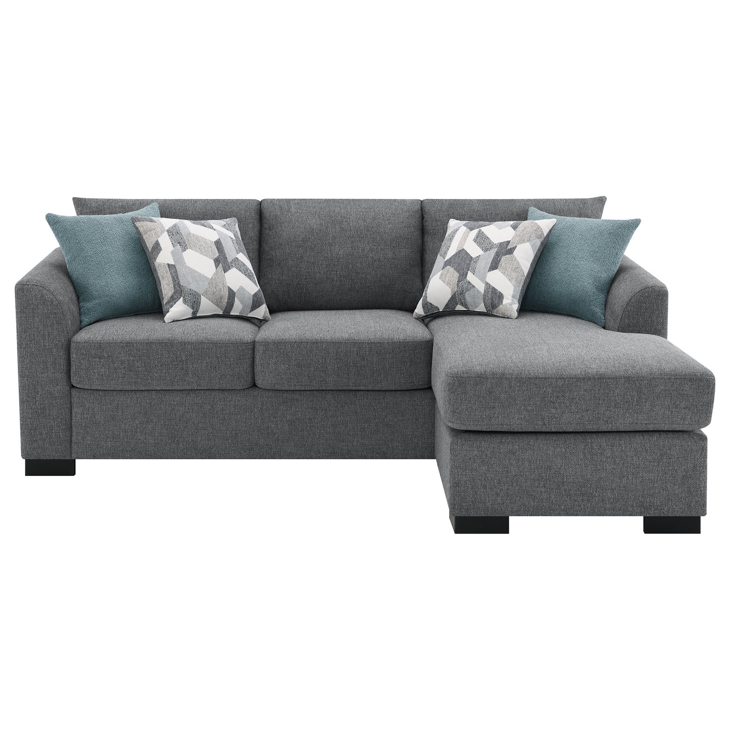 Storey Upholstered Sleeper Sectional Chaise Sofa Grey