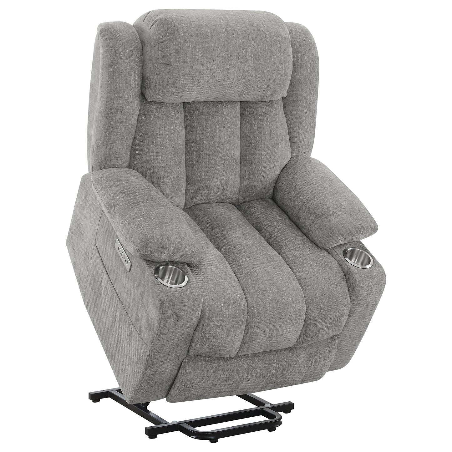 Houston Upholstered Power Lift Recliner Grey