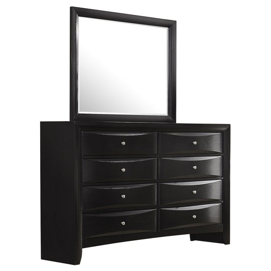 Briana 8-drawer Dresser with Mirror Black