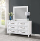 Marielle 6-drawer Dresser with Mirror Distressed White