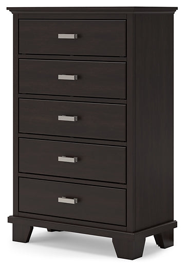 Covetown Full Panel Bed with Mirrored Dresser and Chest