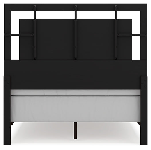 Covetown Full Panel Bed with Mirrored Dresser, Chest and Nightstand