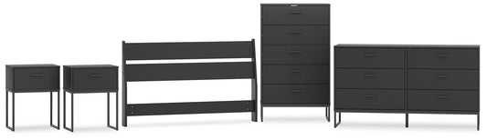 Socalle Full Panel Headboard with Dresser, Chest and 2 Nightstands
