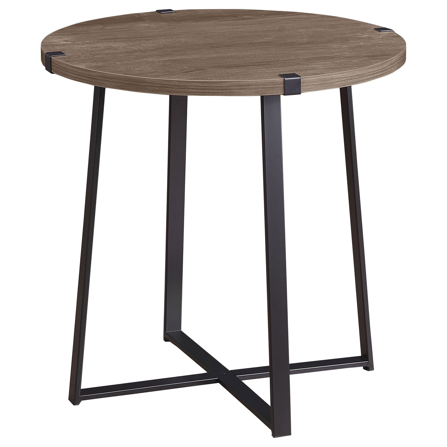 Marcus Round Engineered Wood Side End Table Grey