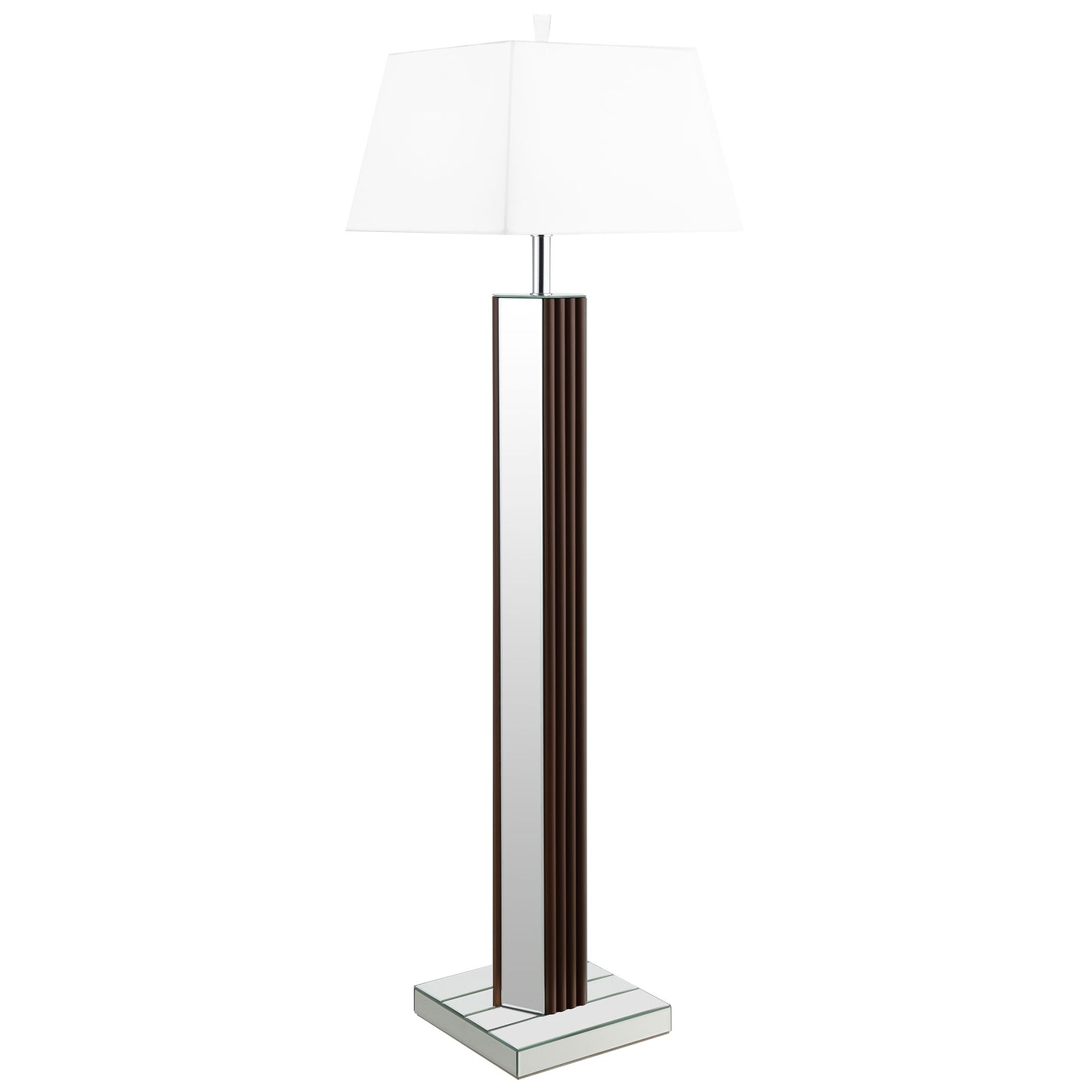 Elena 67-inch Square Tapered Mirrored Floor Lamp Brown