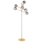 Exline 62-inch Molecular Smoked Orb Metal Floor Lamp Gold