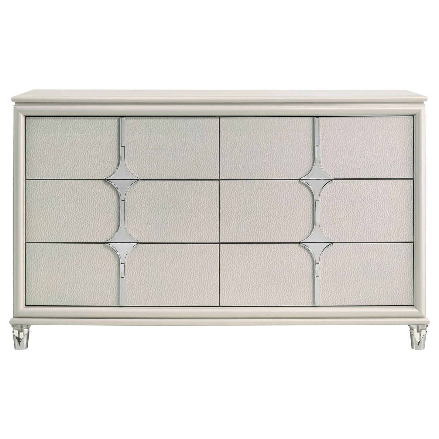 Olivia 6-drawer Dresser Cabinet Pearl White