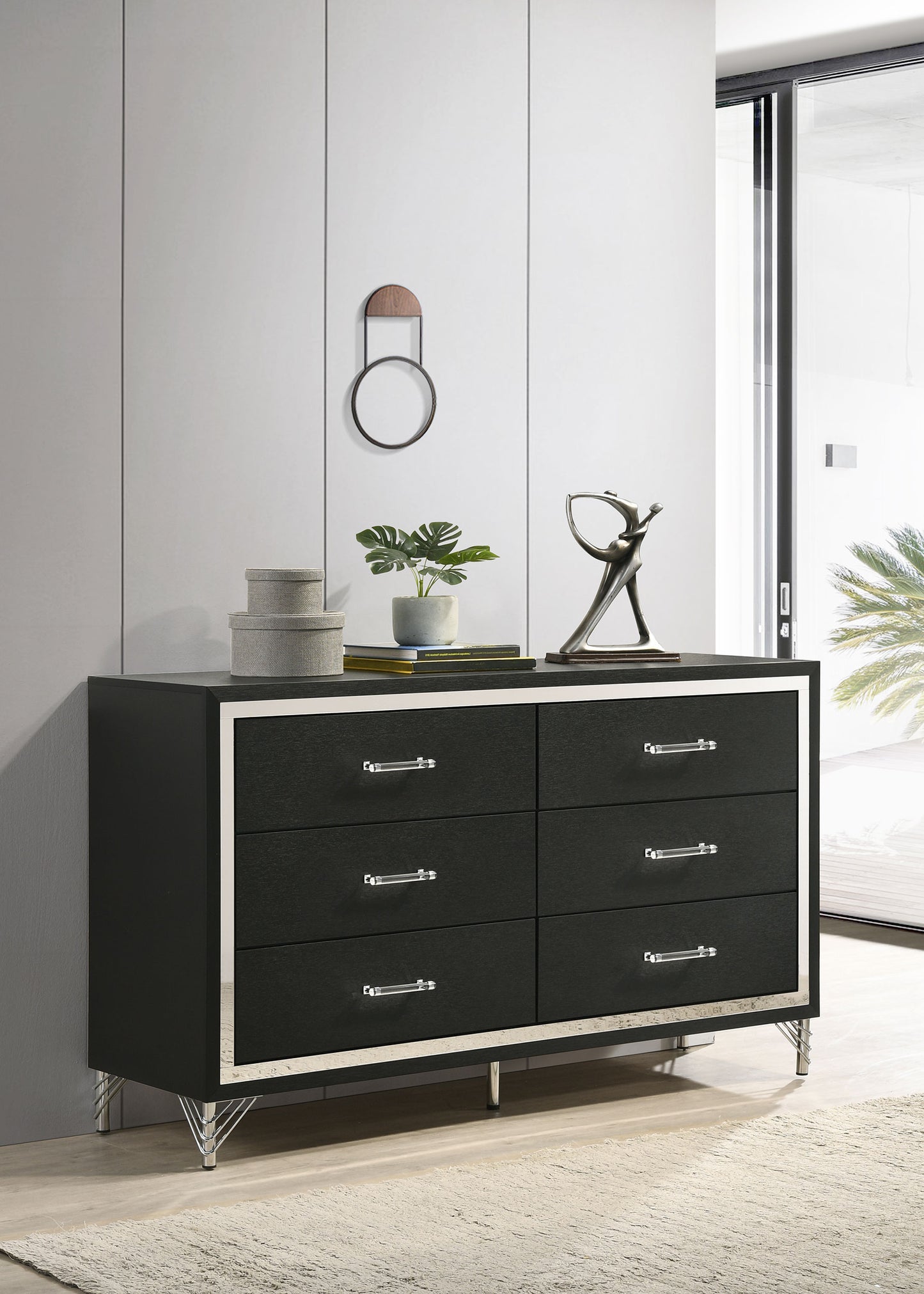 Lucia 6-drawer Dresser Cabinet Black