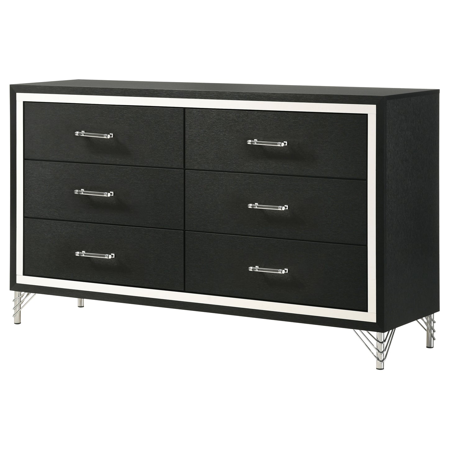 Lucia 6-drawer Dresser Cabinet Black