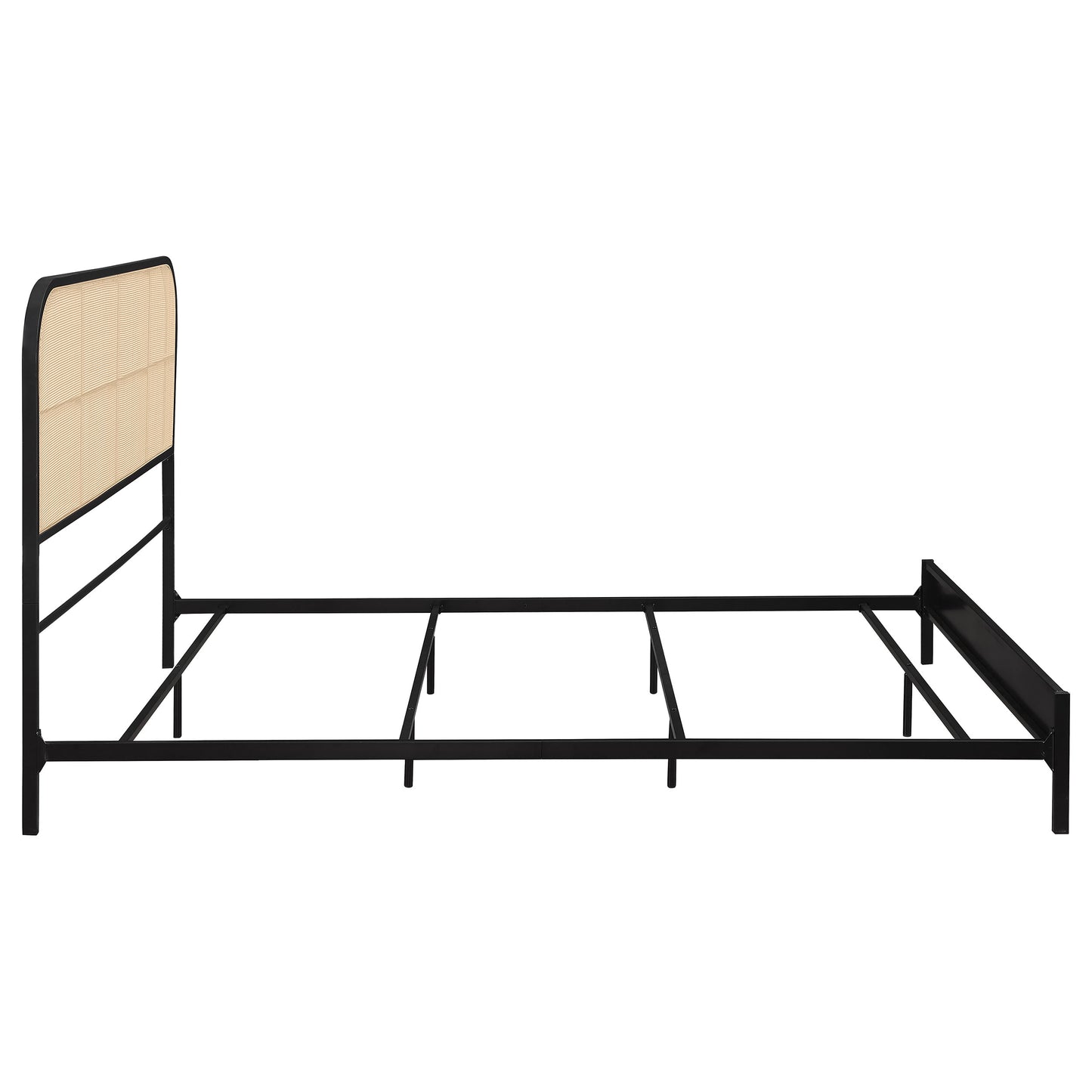 Amherst Radio Weave Rattan Metal Queen Bed Black