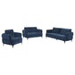 Lively 3-piece Chenille Upholstered Sofa Set Blue