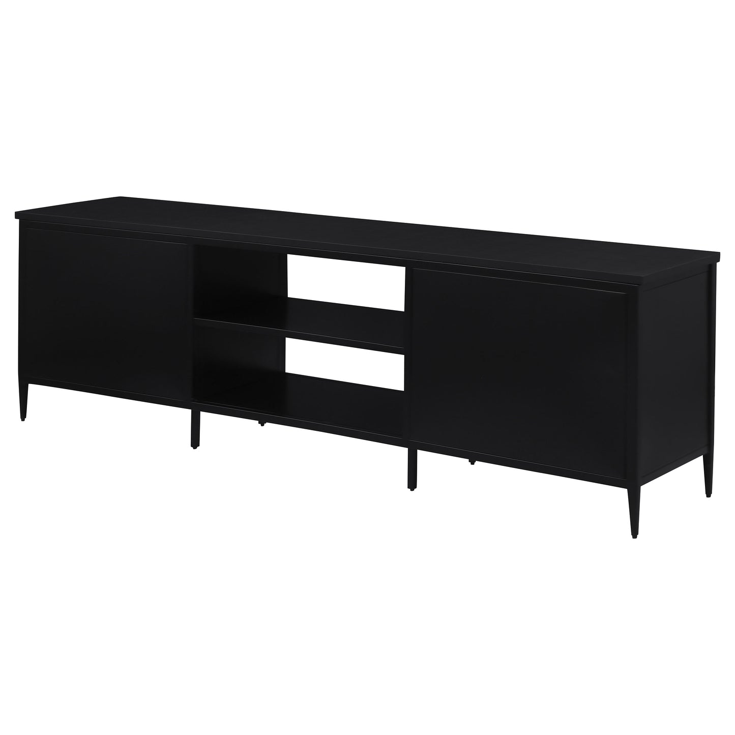 Amherst 2-door 70-inch Metal TV Stand Media Console Black