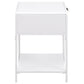 Amherst 1-drawer Radio Weave Cane Metal Bedside Table White