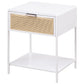 Amherst 1-drawer Radio Weave Cane Metal Bedside Table White