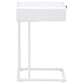 Amherst 1-drawer Radio Weave Cane Metal Side Table White