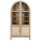 Kailani 4-Door Cane Dining Vitrine Display Cabinet Beige Oak