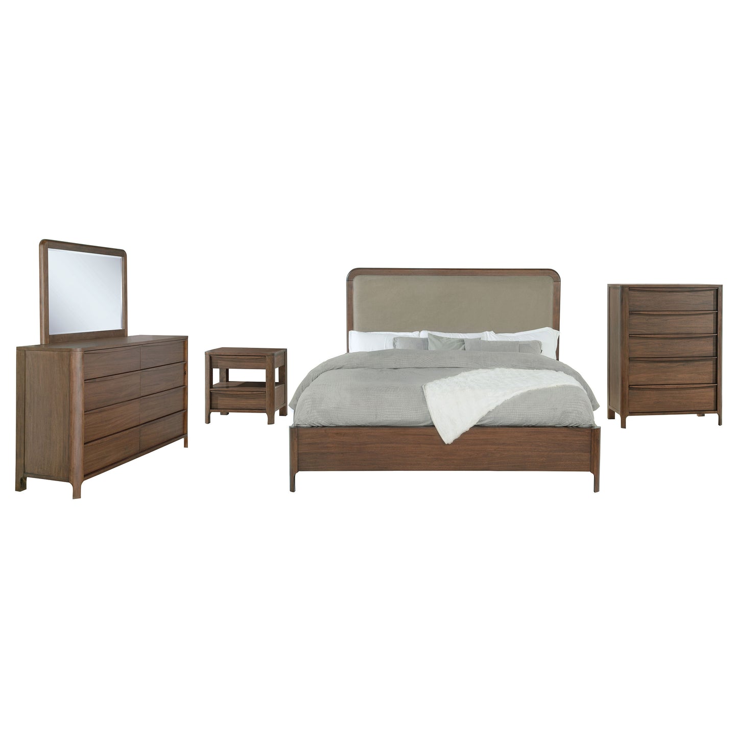 Maderia 5-piece Queen Bedroom Set Walnut